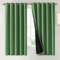 NICETOWN 100% Blackout Curtains with Black Liners, Forest Green, 2 Panels, 62-inch W by 63-inch L, Thermal Insulated Full Blackout 2-Layer Lined Drapes, Energy Efficiency Window Draperies for Bedroom