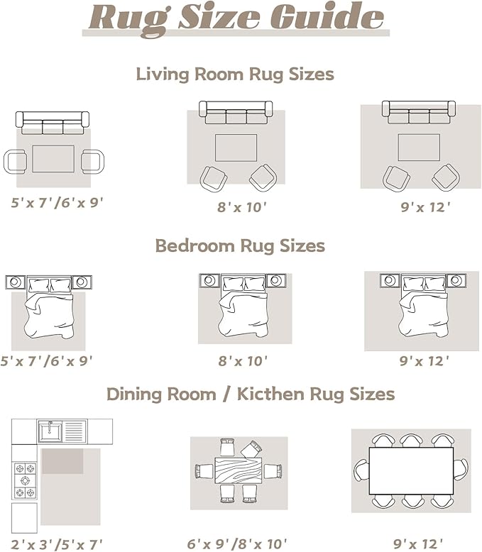 Area Rug 8x10 Washable Rug, Vintage Boho Medallion Rugs Non-Slip Soft Low Pile Large Distressed Rug Indoor Retro Carpet for Living Room Bedroom Dining Room Home Office (Brown, 8'x10')