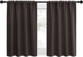 NICETOWN 2 Panels Blackout Curtains, Rod Pocket Thermal Insulated Drapes for Kitchen, Heavy Duty Small Window Treatment for Dorm Room, Studio Apartment, Basement (Toffee Brown, W42 x L30)