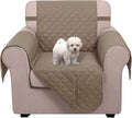 U-NICE HOME Reversible Oversized Chair Covers Quilted Water Repellent Pet Protectors with Elastic Straps(28''Armchair, Taupe/Taupe)