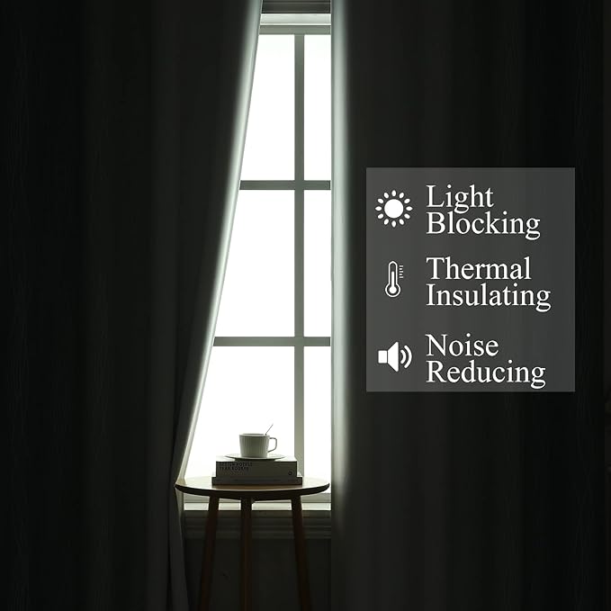 Estelar Textiler Stone Blue and Greyish White Blackout Curtains 84 Inches Long,Full Room Darkening Grommet Curtains for Bedroom,Thermal Insulated Ombre Blackout Drapes for Living Room,52Wx84L,2 Panels