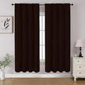 CUCRAF Blackout Curtains 63 inch Length 2 Panels Set, Rod Pocket Room Darkening Drapes for Bedroom Living Room, Insulated Thermal Light Blocking Window Curtain (W52 x L63 Inch, Chocolate)