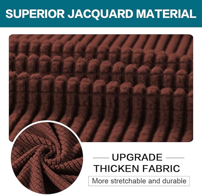 Turquoize 4 Piece Sofa Covers for 3 Cushion Couch Sofa Slipcover Soft Couch Cover for Dogs Washable Furniture Cover with 3 Individual Large Cushion Covers Feature Fabric (Large Sofa, Burnt Brick)