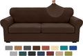 XINEAGE 2026 New 3 Pieces Couch Covers for 2 Extra Large Cushion Sofa Super Stretch Sofa Cover for 2 Large Seat Cushion Universal Loveseat Slip Cover for Living Room (Coffee), 71"-91"(2 Cushions)