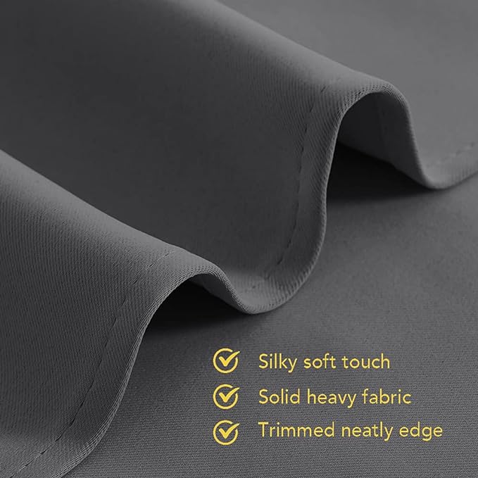 NICETOWN Grey Kitchen Blackout Short Curtain Panels for Bedroom, 45 Inch Long Thermal Insulated Grommet Top Blackout Draperies and Drapes (2 Panels, W42 x L45 -Inch, Grey)