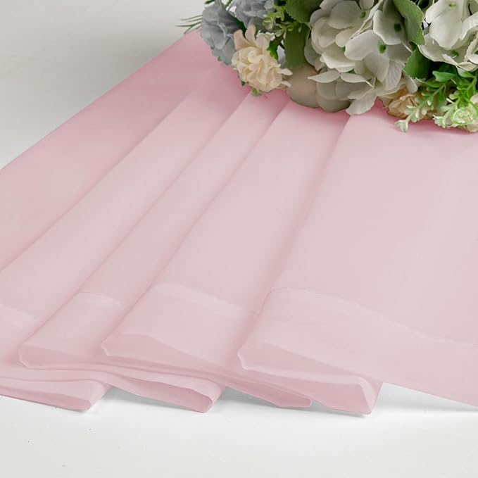 OVZME Blush Pink Sheer Curtains 120 Inches Long 2 Panels - Soft Light Filtering Window Sheer Panels for Living Room/Bedroom, Top Dual Rod Pocket, 1 Pair, Each 42Wx120L Inches
