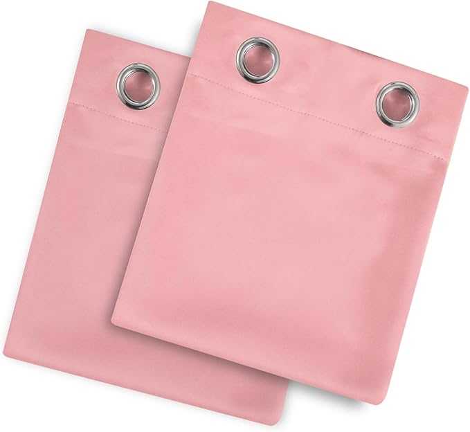 LEMOMO Blackout Curtains 66 x 72 Inch Long Pink Curtains Set of 2 Panels Room Darkening Curtains for Bedroom and Living Room