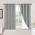 H.VERSAILTEX Linen Blackout Curtains 54 Inches Long 100% Blackout Thermal Insulated Textured Linen Look Curtain Draperies Anti-Rust Grommet, Energy Saving with White Liner, 2 Panels, Dove Gray