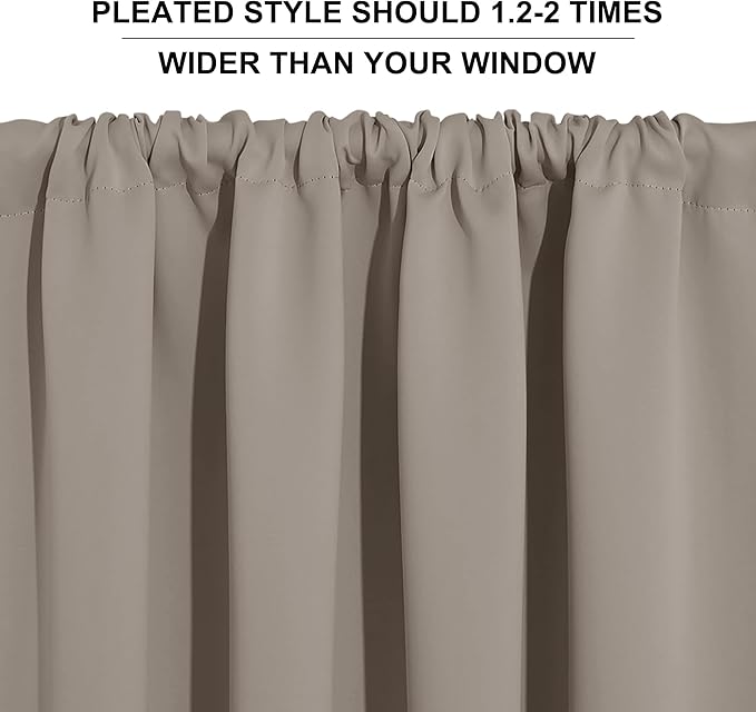RYB HOME Large Blackout Curtains for Bedroom 84 inches Long 2 Panels Set, Privacy Thermal Insultaed Sunlignt Heat Blocking Drapes for Sliding Patio Door, Width 70 by Length 84, Sand