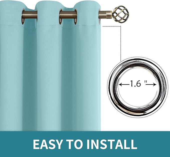 BGment Blackout Curtains - Grommet Thermal Insulated Room Darkening Bedroom and Living Room Curtains, Set of 2 Panels (70 x 84 Inch, Baby Blue)