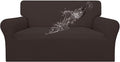 Easy-Going 100% Waterproof Loveseat Couch Cover, Dual Waterproof Sofa Cover, Stretch Jacquard Sofa Slipcover, Leakproof Furniture Protector for Kids, Pets, Dog and Cat (Loveseat, Chocolate)