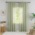 YJ YANJUN Vintage Lace Curtains 108 Inches Long-Victorian Floral Pattern Boho Sage Green Sheer Curtain Panels for Dining Room Living Room Big Windows and High Ceilings 2 Panels