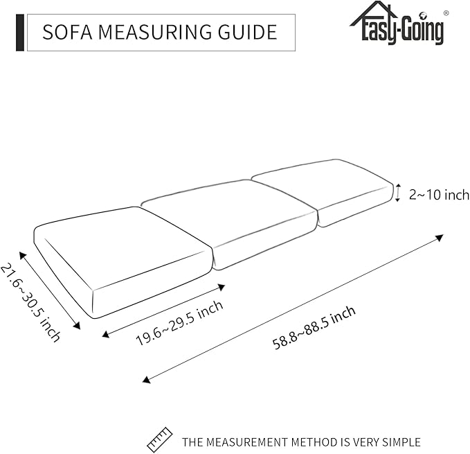 Easy-Going Stretch Individual Chair Couch Cushion Cover Sofa Cushion Furniture Protector Sofa slipcover Soft Flexibility with Elastic Bottom (3-Piece Sofa Cushion Cover, Coffee)