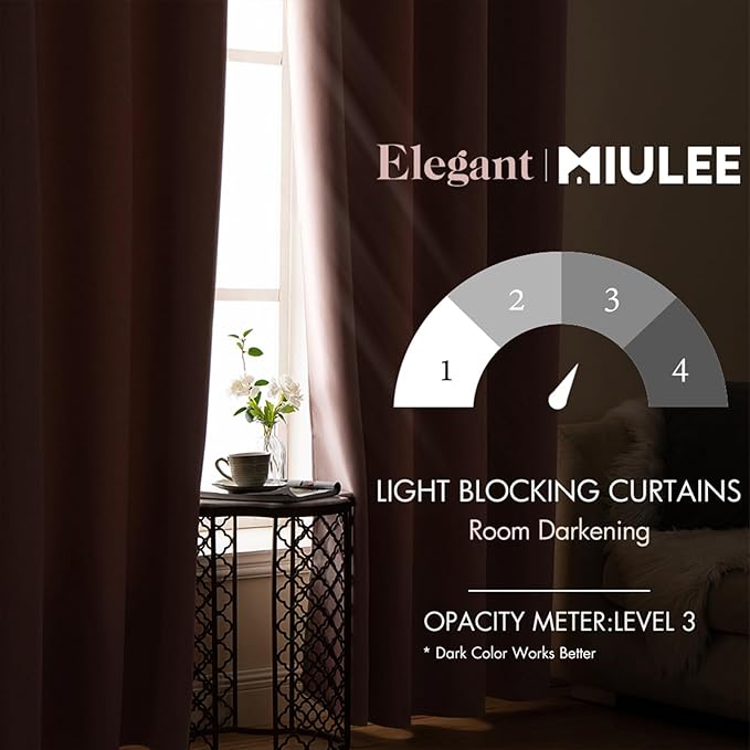 MIULEE Light Pink Room Darkening Curtains Thermal Insulated Drapes Solid Window Treatment Set Grommet Top Light Blocking Blackout Curtain for Living Room/Bedroom 2 Panels 66 x 84 inch Baby Pink
