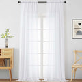 White Sheer Curtains for Windows 108 inches Long 2 Panels Set, Soft Lightweight Light Filtering Drapes for Living Room Bedroom, Dual Rod Pocket Sheer Curtains, 2x42Wx108L inches