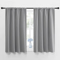 NICETOWN Window Curtains for Bedroom - Home Decoration Thermal Insulated Rod Pocket Blackout Blinds & Drapes for Small Windows (Silver Grey, 2 Panels, W42 x L48 -Inch)