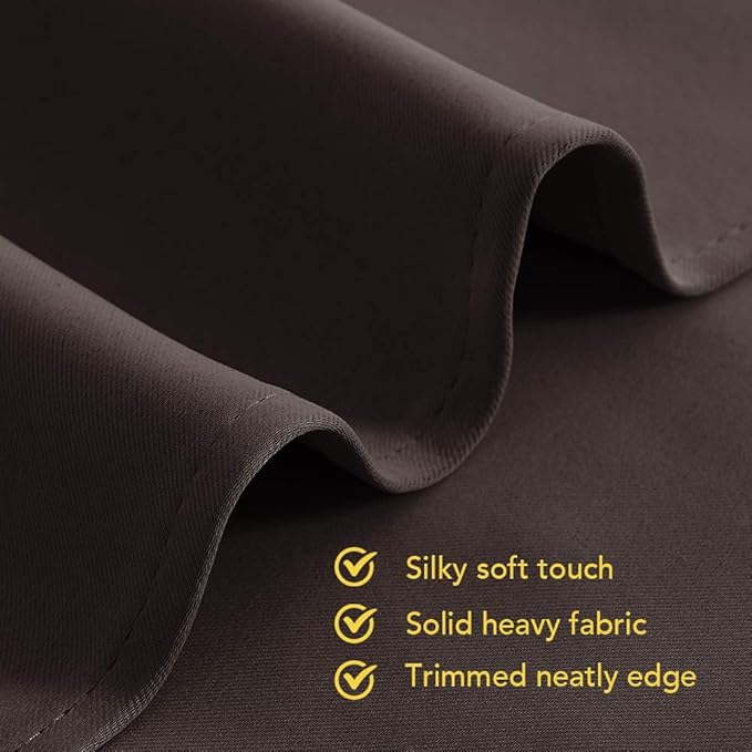 NICETOWN Blackout Window Curtains 80 inch Long, 2 Panels, 34 inch, Toffee Brown, Grommet Top Room Darkening Thermal Insulated Solid Vertical Drapes for Bedroom/Kid Room