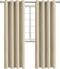 BGment Room Darkening Curtains 120 Inches Long - Grommet Thermal Insulated Drapes Window Treatment Curtains for Bedroom, 2 Panels, 52 x 120 Inch, Beige
