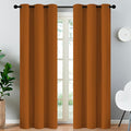 Yakamok Blackout Curtains for Bedroom,Thermal Insulated Blackout Grommet Top Drapes for Living Room, Burnt Orange,38x84 Inch, 2 Panels