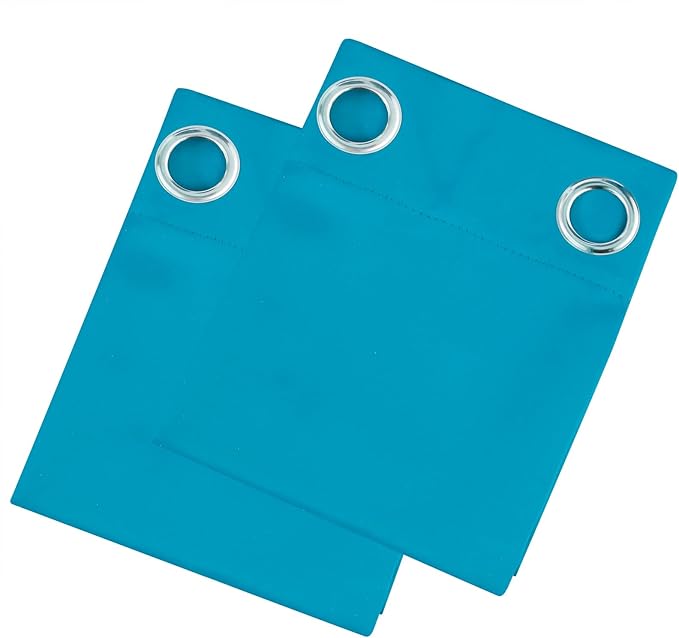 LEMOMO Blackout Curtains 66 x 54 Inch Long Teal Curtains Set of 2 Panels Room Darkening Curtains for Bedroom and Living Room