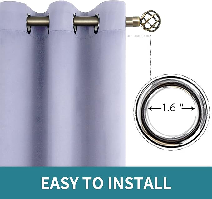 BGment Room Darkening Curtains 84 Inches Long - Grommet Thermal Insulated Drapes Window Treatment Curtains for Bedroom, 2 Panels, 42 x 84 Inch, Lavander