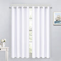 Yakamok Pure White Curtains 45 Inch Length, Grommet Top Small Window Drapes for Living Room/Bedroom(52 Inch Width, 2 Panels)