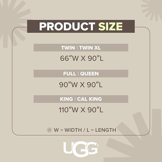 UGG Adalee Faux Fur Twin Size Blanket, Warm Cozy Blanket, Extra Large Throw for Sofa, Washable Bedding for Twin XL Size Bed, Cute Room Decor, 66" x 90", Oyster Brown