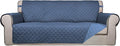 PureFit Reversible Quilted Sofa Cover, Water Resistant Slipcover Furniture Protector, Washable Couch Cover with Non Slip Foam and Elastic Straps for Kids, Pets (X Large, DarkBlue/LightBlue)