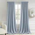 MIULEE Light Blue Back Tab Blackout Curtains 102 Inch Long 2 Panels Set for Bedroom, Rod Pocket/Pinch Pleated Thermal Insulated Living Room Darkening Light Blocking Floor to Ceiling Drapes