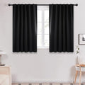 Deconovo Blackout Curtains, Thermal Insulated, W52 x L45 2 Panels, Back Tab, Machine Washable, Room-Darkening Drapes for Bedroom/Living Room Black