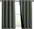 NICETOWN 100% Blackout Curtains 54 inches Long, Double-Deck Completely Blackout Window Treatment Thermal Insulated Lined Drapes for Small Window (Dark Mallard, 1 Pair, 46 inches Width Each Panel)