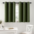 MIULEE Short Curtains for Windows - Olive Green Blackout Half Window Curtains Thermal Insulated Privacy Drapes for Kitchen Bedroom Bathroom Grommet Top Small Basement Tiers W40 x L36 Inch 2 Panels