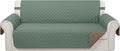 Reversible 4 Seater Sofa Cover 91 Inch Large Couch Cover Furniture Protector(Sofa XX-Large,Greyish Green/Taupe)