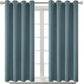 BGment Room Darkening Curtains 45 Inches Long - Grommet Thermal Insulated Drapes Window Treatment Curtains for Bedroom, 2 Panels, 52 x 45 Inch, Stone Blue