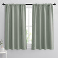 RYB HOME Dorm Curtains Room Darkening, 45 inch Length Privacy Window Treatment Thermal Insulated Covers for Shortage Room Studio Nursery, W42 x L45 inch, 2 Panels, Sea Green