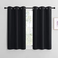 NICETOWN Blackout Curtain Panels for Bedroom, Black, 2 Panels, W29 x L20-inch, Thermal Insulated Grommet Top Blackout Draperies and Drapes for Basement