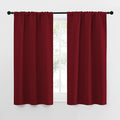 NICETOWN 50inch Curtains for Small Windows, Thermal Insulated Privacy Short Drapes for Kitchen Bathroom (Set of 2, Burgundy Red, 29" Wide)