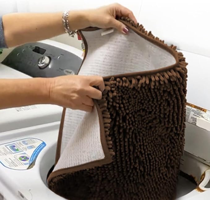 Muddy Mat® | Super Absorbent Door Mat Indoor, Microfiber Quick Dry Chenille Entryway Rug, Non-Slip Front Door Mat, Indoor Mats for Entryway, Machine Washable Pet Rug, Brown XXL 60"X48"