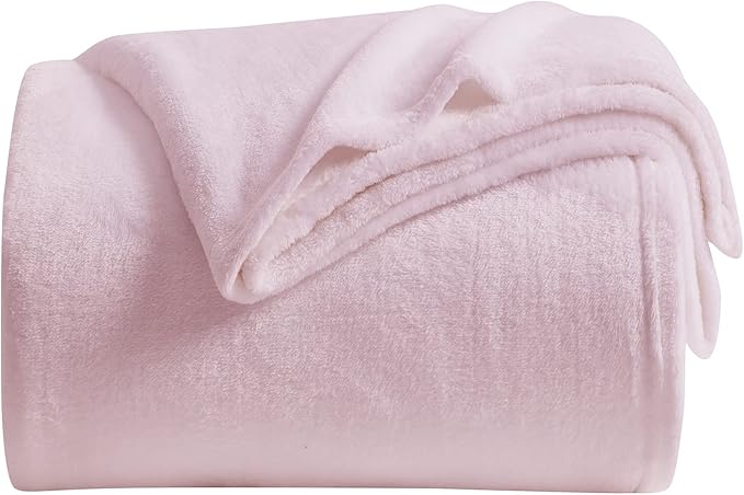 Fleece Blanket Twin Size Pink Lightweight Super Soft Cozy Luxury Bed Blanket Microfiber
