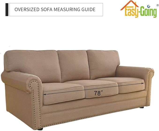 Easy-Going Reversible Oversized Couch Cover for 3 Cushion Couch Sofa Cover for Dogs Water Resistant Furniture Protector Cover with Foam Sticks for Pet (Oversized Sofa, PeacockBlue/Beige)