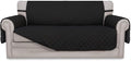 Easy-Going Sofa Slipcover Reversible Loveseat Sofa Cover Couch Cover for 2 Cushion Couch Furniture Protector with Elastic Straps for Pets Kids Dog Cat (Oversized Loveseat, Black/Black)