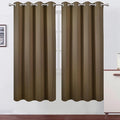 LEMOMO Blackout Curtains 66 x 72 Inch Long Brown Curtains Set of 2 Panels Room Darkening Curtains for Bedroom and Living Room