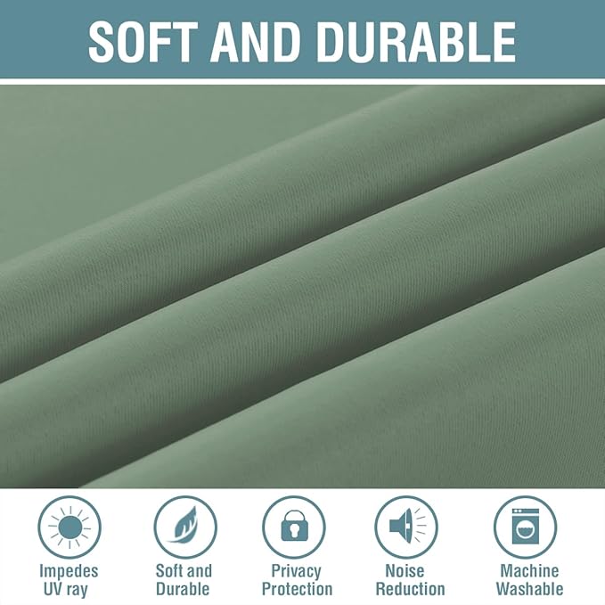 H.VERSAILTEX Blackout Curtain for Bedroom Thermal Insulated Window Treatment Curtain 54 inch Length Energy Saving Solid Grommet Top Blackout Drape, One Panel, Green Bay, 52" W x 54" L
