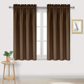 DWCN Blackout Curtains Thermal Insulated Energy Saving Bedroom and Kitchen Curtains Window Treatments, W 38 x L 45 Inch, Set of 2 Brown Rod Pocket Drapes