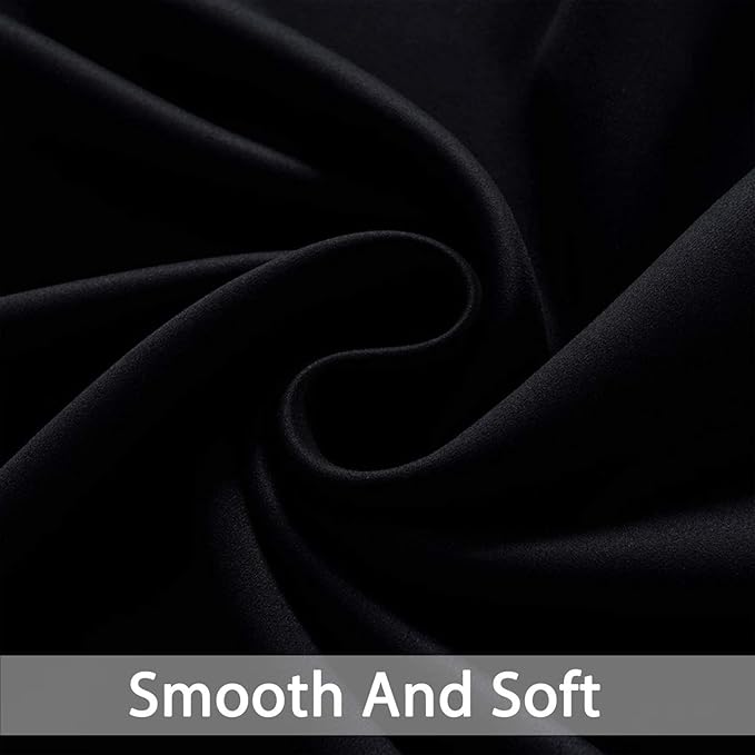 Yakamok Wide Thermal Blackout Patio Door Curtain Panel, Sliding Door Insulated Grommet Curtains, Extra Wide Curtains for Sliding Glass Door, Black, W70 x L84, 1 Panel