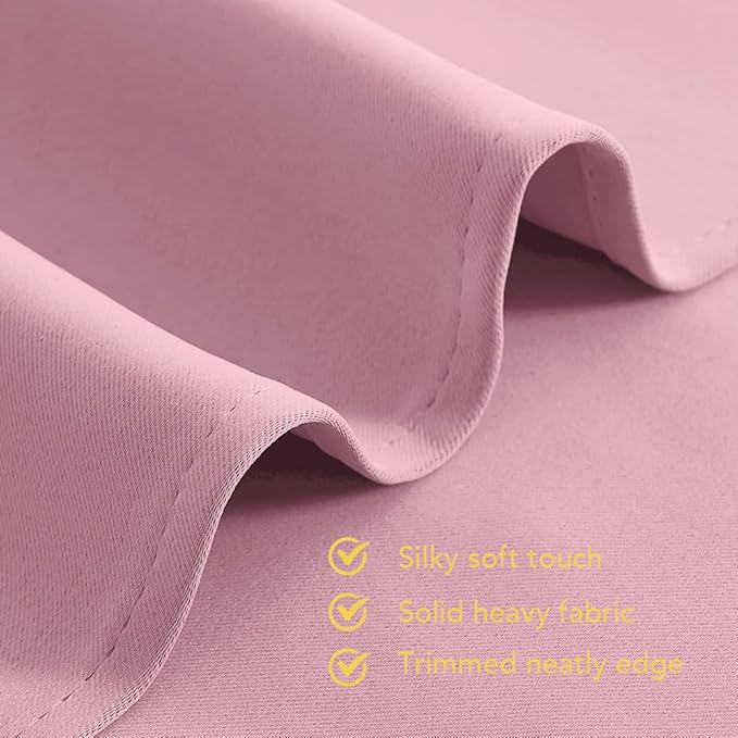 NICETOWN Blackout Curtains for Bedroom, Rouge Pink, 42 W by 80 L, Set of 2, Thermal Insulated Curtains & Drapes with Grommet Top for Living Room, Privacy Window Treatment Draperies