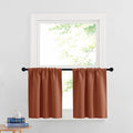 RYB HOME Cafe Blackout Curtains 24 inch Length, RV Curtains for Camper Windows, Mini Short Small Insulating Light UV Blocking Privacy Half Window Tiers, Width 29 by Length 24, Burnt Orange, 2 Panels
