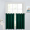 Yakamok Soild Small Window Curtains, Thermal Insulated Privacy Curtains and Drapes Room Darkening Shades Decent Decor for Kitchen Camper Closet(2 Panels,Dark Green,52x36 Inch)