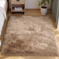 Goolela Fluffy Faux Fur Rug for Bedroom 4x6 Light Brown Beige Sheepskin Fuzzy Furry Soft Rug for Living Room Bedside Dorm Plush Shaggy Washable Rectangle