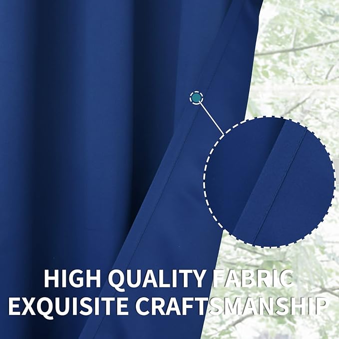 BGment Blackout Curtains for Bedroom - Grommet Thermal Insulated Room Darkening Curtains for Living Room, 70 x 84 Inch, 2 Panels, Royal Blue